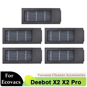 Hepa-Фильтр из 5 частей Черного пластика для Ecovacs Deebot X2 Omni / X2 Pro / X2 Robot Vacuum Accessories